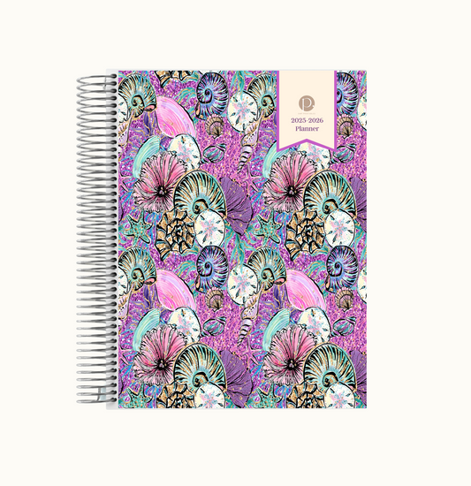 Purple Sea Shells Weekly Planner 1 Bookmark