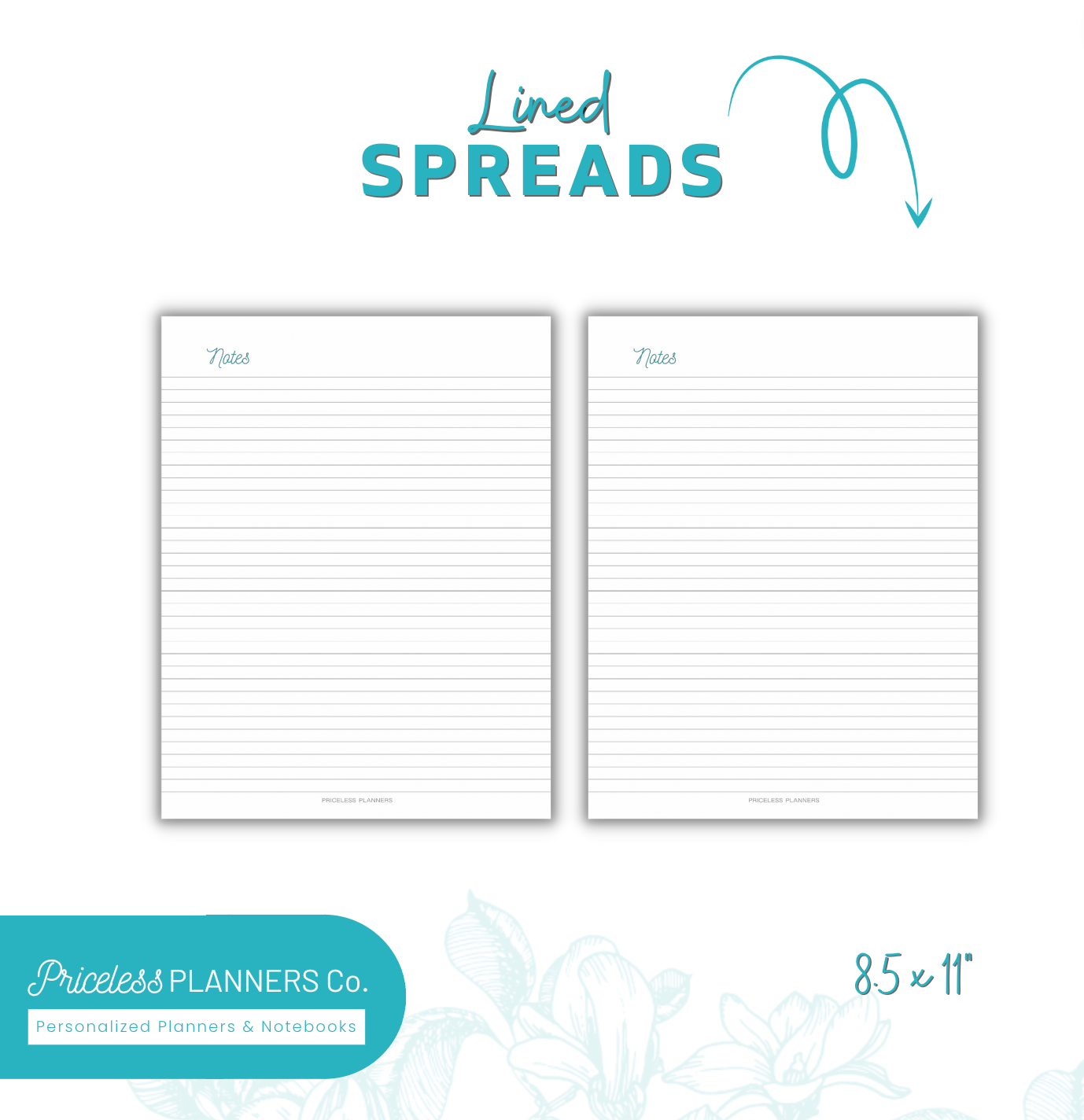 GMP Printables Notebook, Rose Gold Pattern Strokes