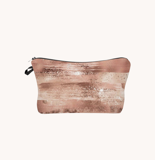 Pencil Pouch- Rose Gold Pattern Strokes