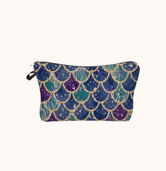 Pencil Pouch- Purple Teal Scales Shimmer