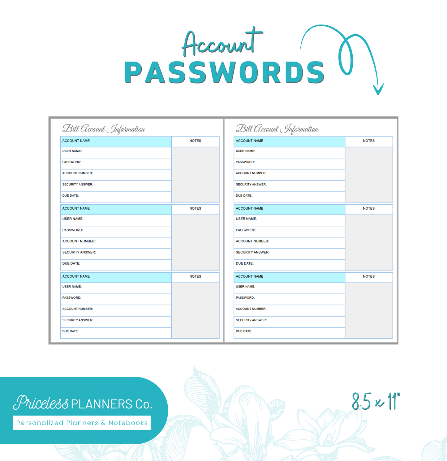 Underwater Sea Shells Budget Notebook- Layout 3