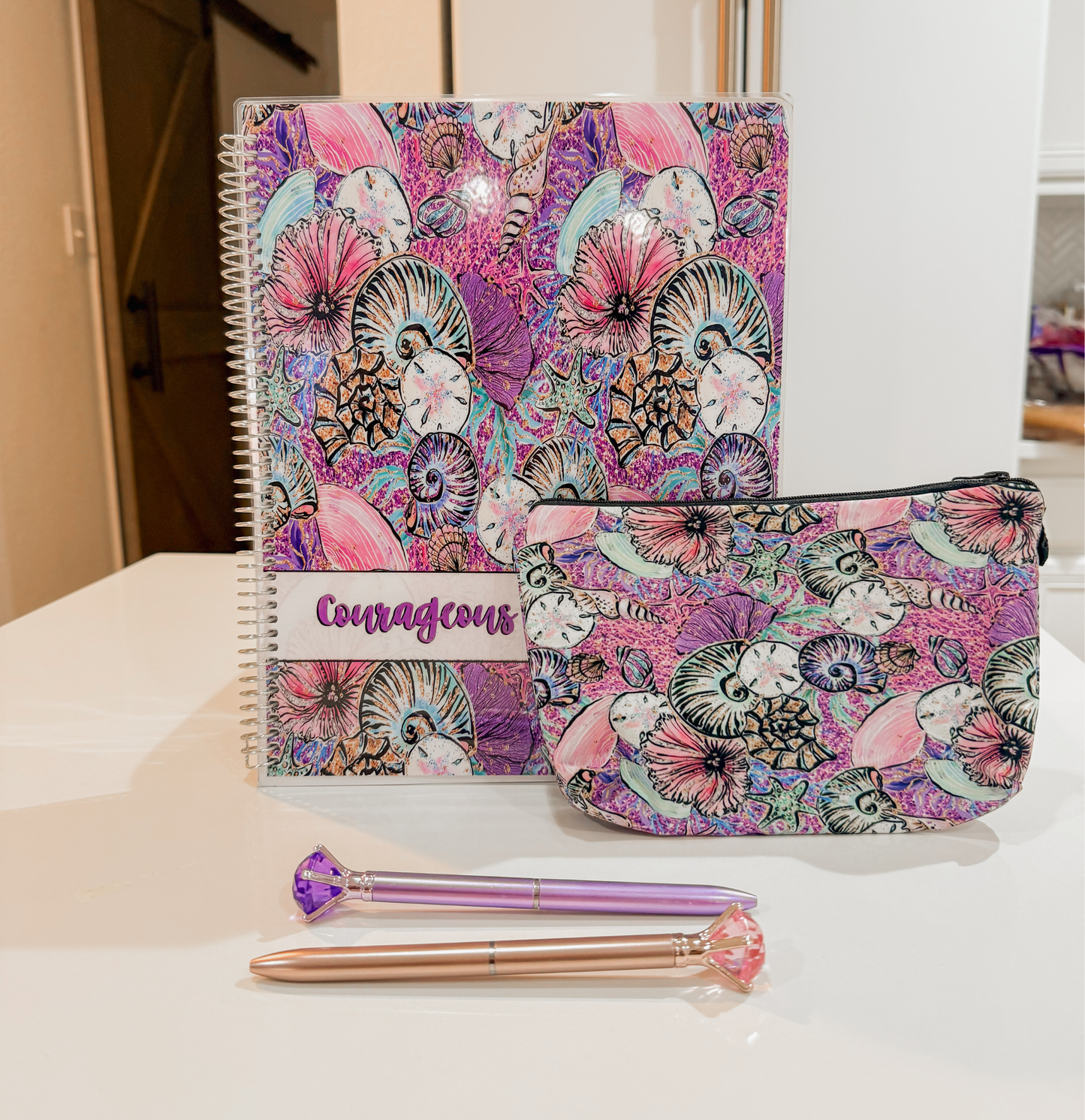 GMP Printables Notebook, Purple Sea Shells