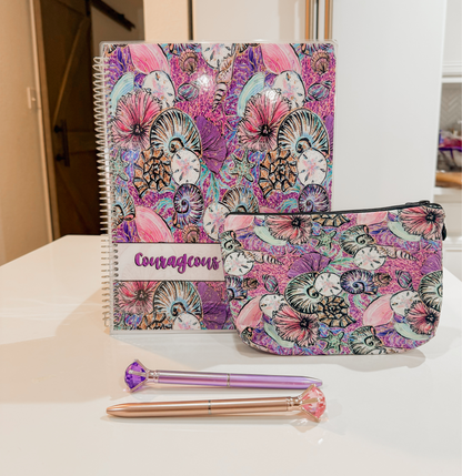 GMP Printables Notebook, Purple Sea Shells