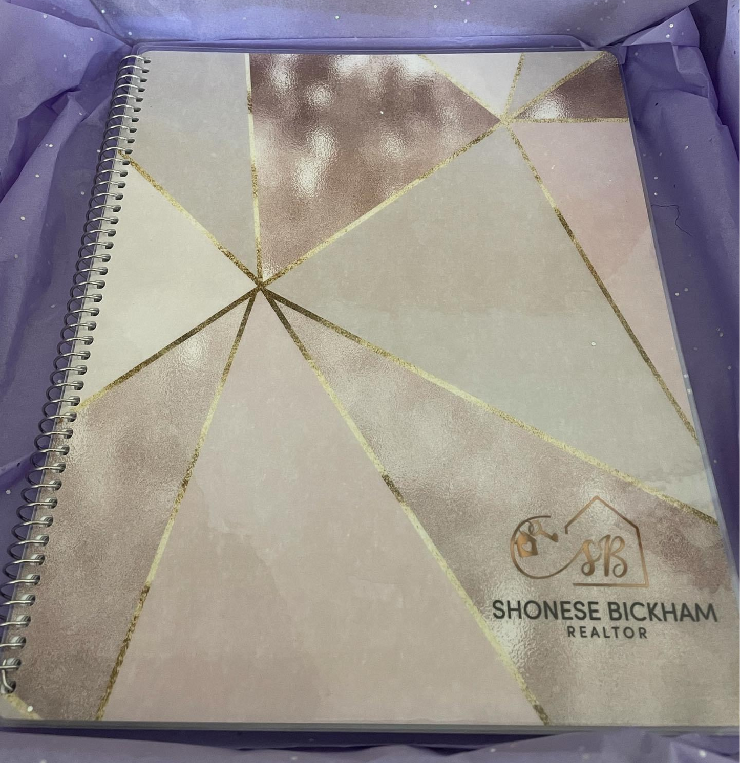 Rose Gold Triangle Shimmers Weekly Planner