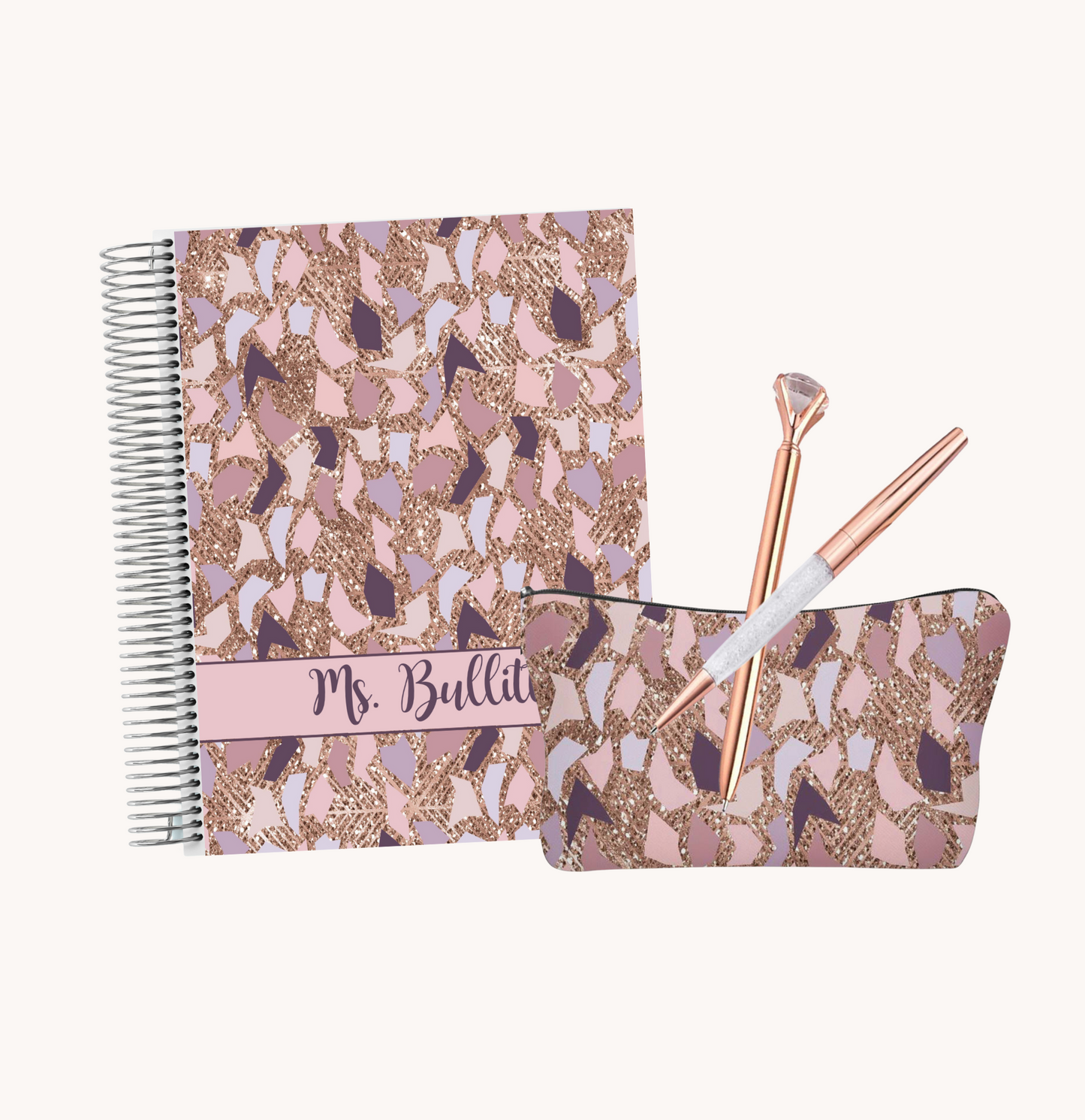Pencil Pouch- Rose Gold Shape Party