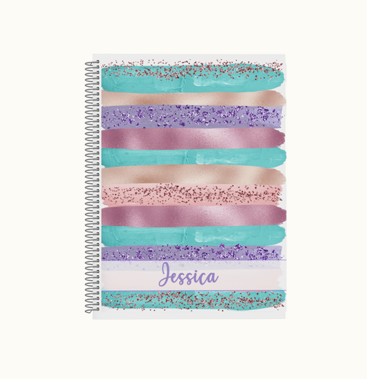 GMP Printables Notebook, Glitter Brushstrokes