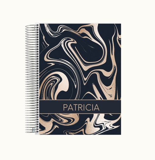 Gold Marble Swirl-Rectangle Monthly