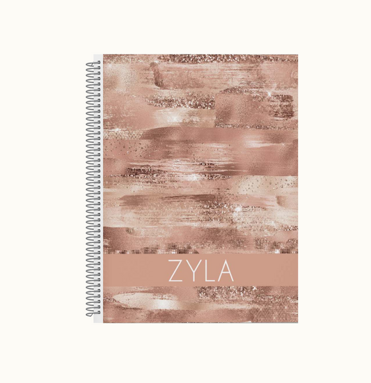 GMP Printables Notebook, Rose Gold Pattern Strokes