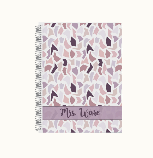 GMP Printables Notebook, Violet Rose Pattern