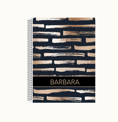 GMP Printables Notebook, Gold Brushstrokes