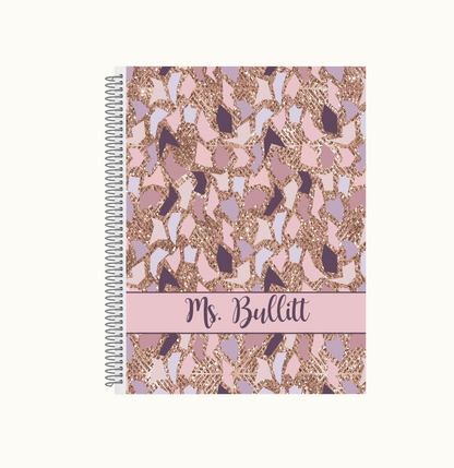 GMP Printables Notebook, Rose Gold Shape Party