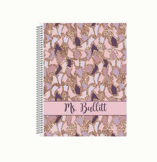 GMP Printables Notebook, Rose Gold Shape Party