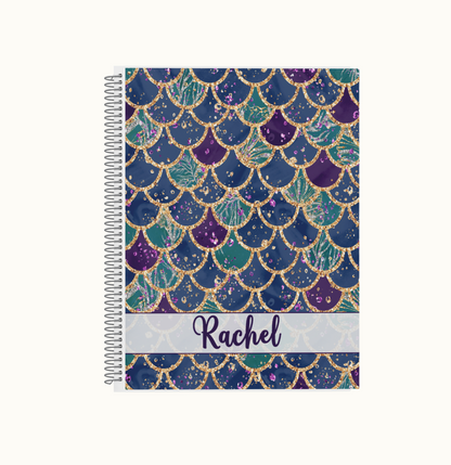 GMP Printables Notebook, Purple Teal Scales