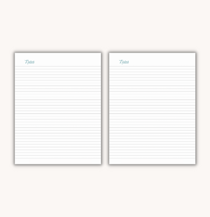 GMP Printables Notebook, Dash of Teal Elegance
