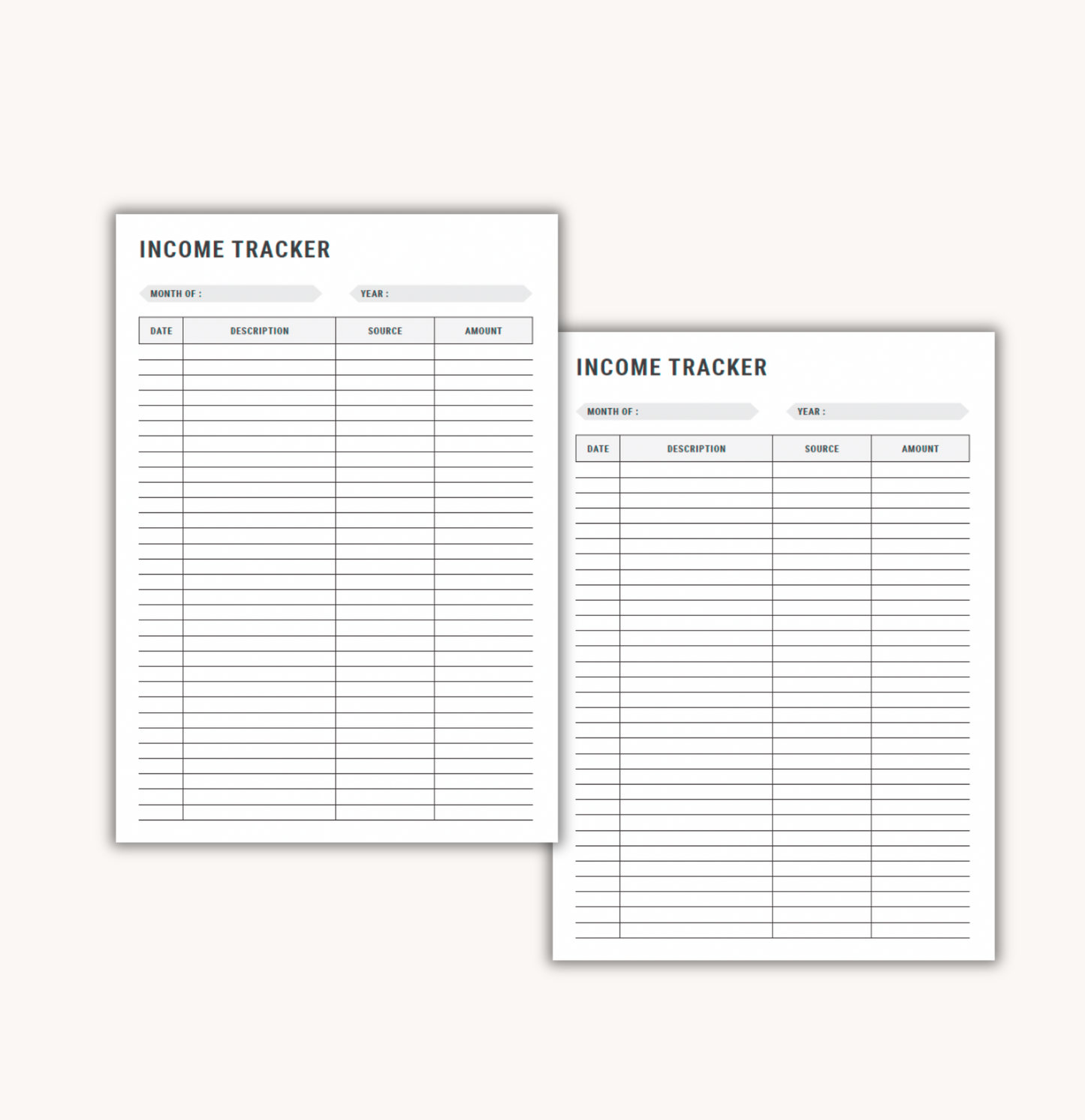 Income Tracker Add-On