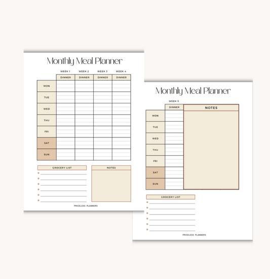 Monthly Meal Planner Add-On
