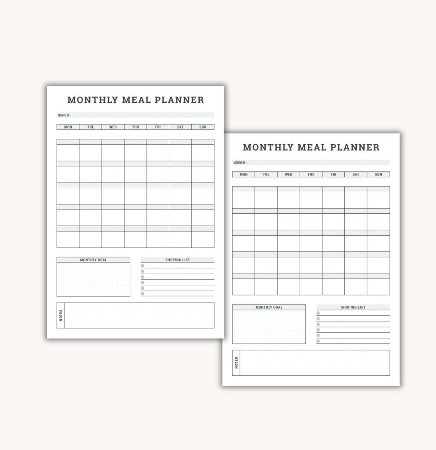 Monthly Meal Plan Add-On